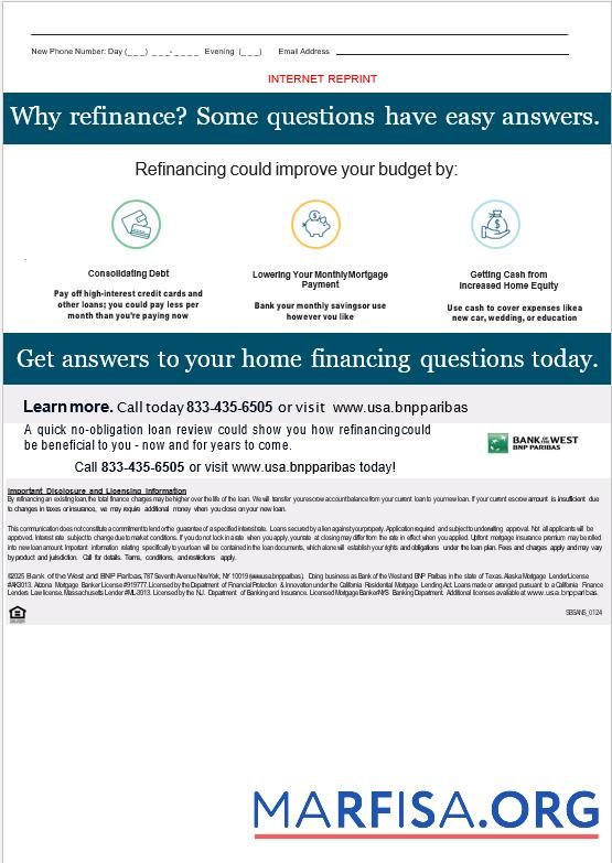 Downloadable USA South Dakota Bank of the West BNP Paribas bank mortgage statement in Word and PDF formats, 3 pages 3 sample